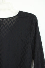 Ann Taylor Herringbone Chiffon Wrap Top | M