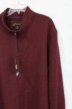 NEW Stanley Maroon Waffle Knit Sherpa Lined Half Zip Pullover | XL