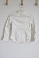 Gymboree Cream Ruddle Collar Button Down Shirt | 12