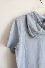 Under Armour Oversized Blue Gray Short Sleeved Hoodie | M
