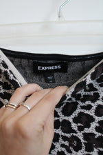 Express Cheetah Print Knit Strapless Mini Dress |  XS