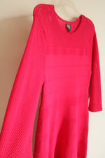 Vince Camuto Hot Pink Knit Long Sleeved Dress | XL