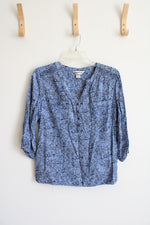 Christopher and Banks Blue Patterned Top | M