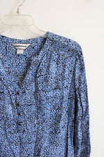 Christopher and Banks Blue Patterned Top | M