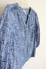 Christopher and Banks Blue Patterned Top | M