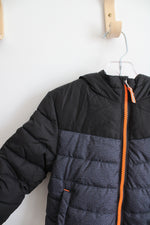 HealthTex Baby Black Gray & Neon Orange Fleece Lined Coat | 12 MO