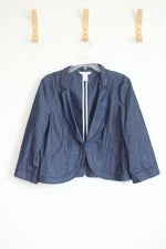 White House Black Market Single Button Closure Denim Blazer | 14