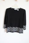 Alfred Dunner Black & White Knit Sweater | SM Petite