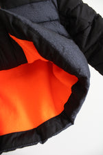 HealthTex Baby Black Gray & Neon Orange Fleece Lined Coat | 12 MO