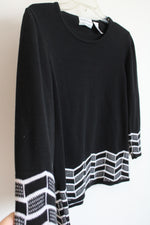 Alfred Dunner Black & White Knit Sweater | SM Petite