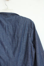 White House Black Market Single Button Closure Denim Blazer | 14