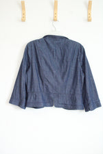 White House Black Market Single Button Closure Denim Blazer | 14