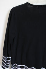 Alfred Dunner Black & White Knit Sweater | SM Petite