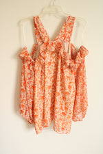 NEW Cato Orange Floral Cold Shoulder Blouse | 26/28