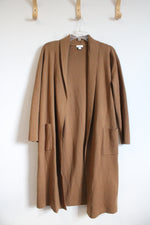 J.Jill Camel Brown Knit Wool Blend Duster Cardigan | M Petite