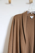 J.Jill Camel Brown Knit Wool Blend Duster Cardigan | M Petite