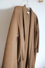 J.Jill Camel Brown Knit Wool Blend Duster Cardigan | M Petite