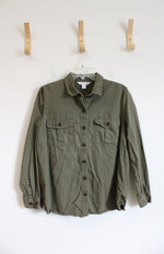 Old Navy Olive Green The Classic Button Down Shirt | L