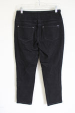 NEW Belle Kim Gravel Black Sequined Capri | 6 Petite