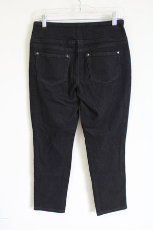 NEW Belle Kim Gravel Black Sequined Capri | 6 Petite