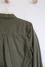 Old Navy Olive Green The Classic Button Down Shirt | L
