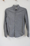 Calvin Klein Seriously Soft Classic Fit Gray Flannel Button Down Shirt | XS