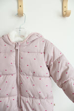 Baby Gap Cold Control Pink Heart Puffer Snowsuit | 6-12 MO
