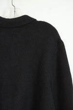 NEW Express Black Long Sleeve Knit Polo Sweater | L