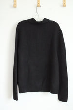 NEW Express Black Long Sleeve Knit Polo Sweater | L