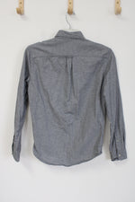 Calvin Klein Seriously Soft Classic Fit Gray Flannel Button Down Shirt | XS
