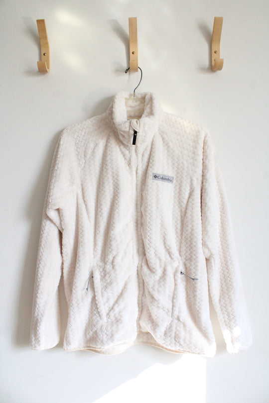 Columbia Cream Fleece Full Zip Jacket | M
