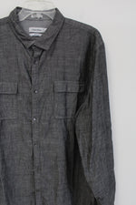 Calvin Klein Body Fit Dark Gray Cotton Button Down Shirt | XL
