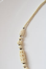 Hand Carved Bone Beaded Necklace