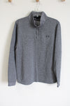 Under Armour Loose Fit Steel Gray 1/4 Zip Fleece Lined Pullover | L