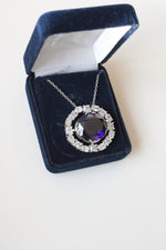Danbury Mint Sterling Hope Diamond Replica Pendant Necklace