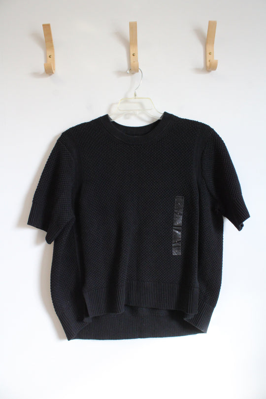 NEW Banana Republic Black Short Sleeved Sweater Top | L
