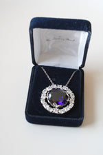 Danbury Mint Sterling Hope Diamond Replica Pendant Necklace