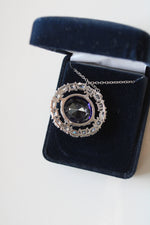 Danbury Mint Sterling Hope Diamond Replica Pendant Necklace