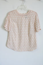 Ann Taylor Light Pink Polka Dot Top | S