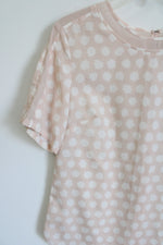 Ann Taylor Light Pink Polka Dot Top | S