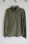 The North Face Olive Green Fleece 1/2 Zip Pullover | L