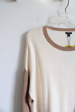 NEW Express Cream & Tan Sweater | M