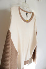 NEW Express Cream & Tan Sweater | M