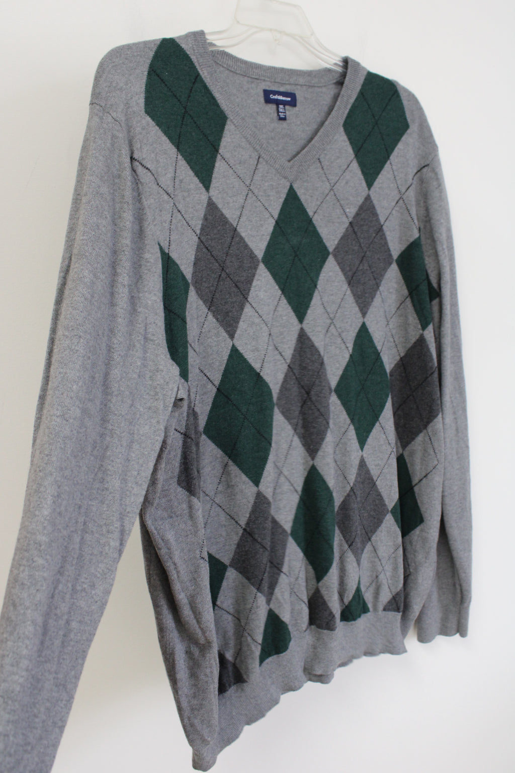 Croft & Barrow Green Gray Argyle Sweater | 3XL