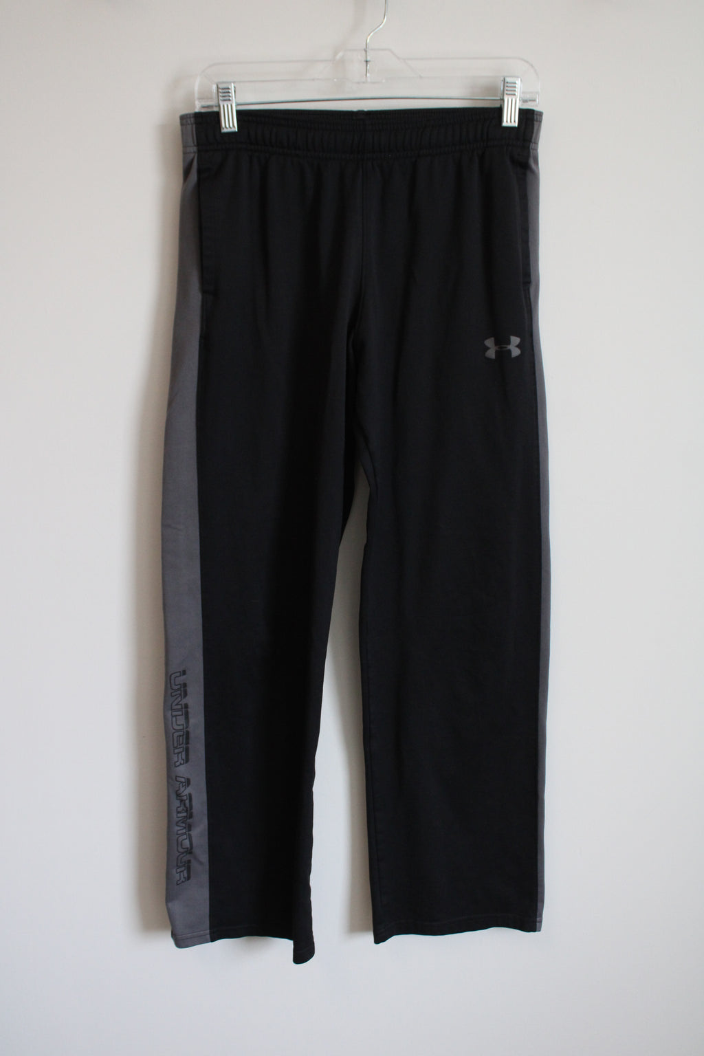 Under Armour Black Gray Fleece Lined Pants | Youth L (14/16)