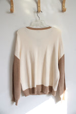 NEW Express Cream & Tan Sweater | M