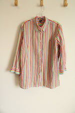 Ralph Lauren Rainbow Striped Linen Button Down Shirt | 1X