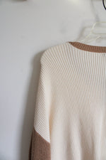 NEW Express Cream & Tan Sweater | M