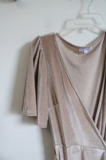 Baltic Born Meghan Velvet Beige Wrap Maxi Dress | S