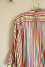 Ralph Lauren Rainbow Striped Linen Button Down Shirt | 1X